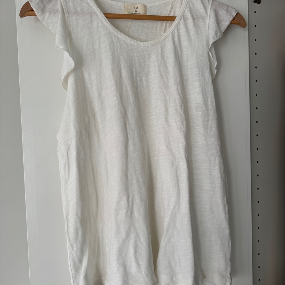t.la Anthropologie White Women's Scoop Neck Sleeveless Top